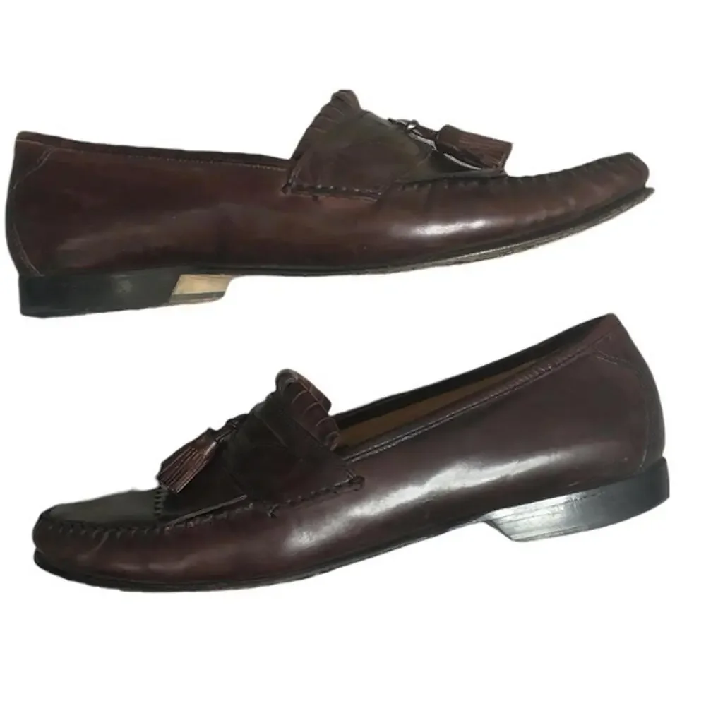 Johnston‎ & Murphy cordovan leather tasseled dress slip on shoe size 11W